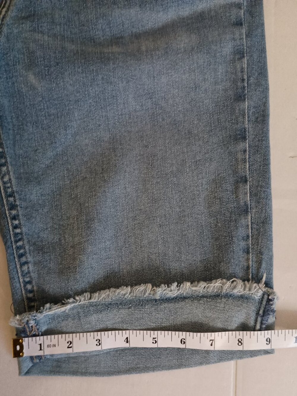 Lee Bermuda Mid-Rise Shorts Light Blue Frayed Hem NWT Women’s 8 - Picture 15 of 16